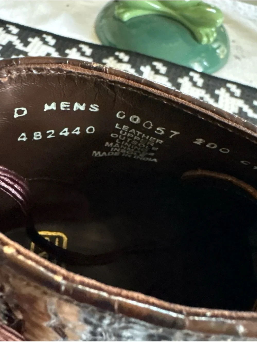 Adams Men's Brown Croc-Embossed Leather Chukka Boots